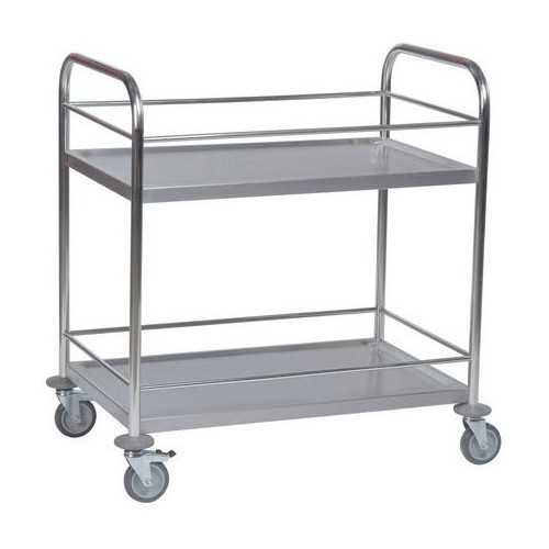 Chariot inox 4 étages dont 2 plateaux