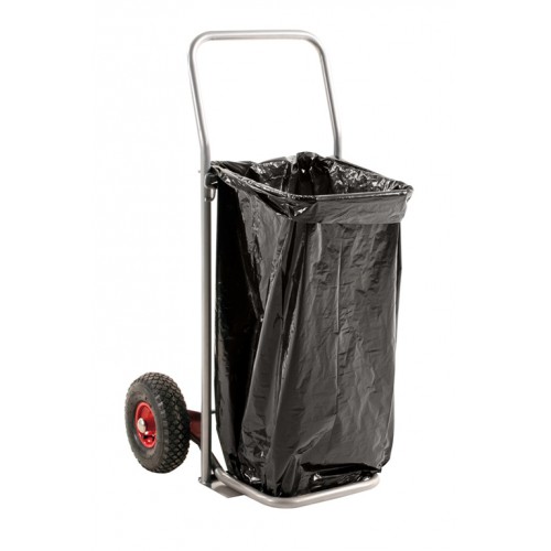 Support poubelle à roues pneumatiques à sacs de 125 litres 