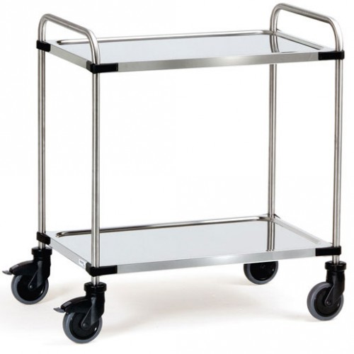 CHARIOT DE LABORATOIRE INOX 2 PLATEAUX 900X600X940MM