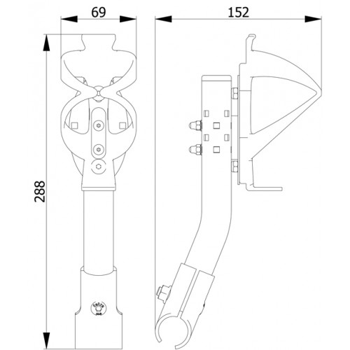 Support pour bouteille ronde de désinfectant - diamètre de 65 à 110 mm