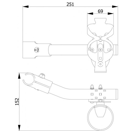 Support pour bouteille ronde de désinfectant - diamètre de 65 à 110 mm