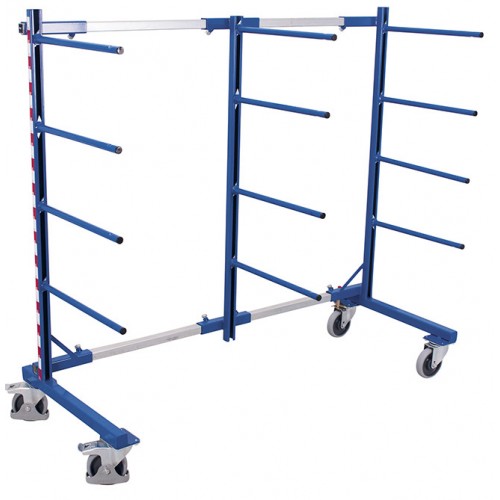 Chariot de rayonnage cantilever mobile simple face