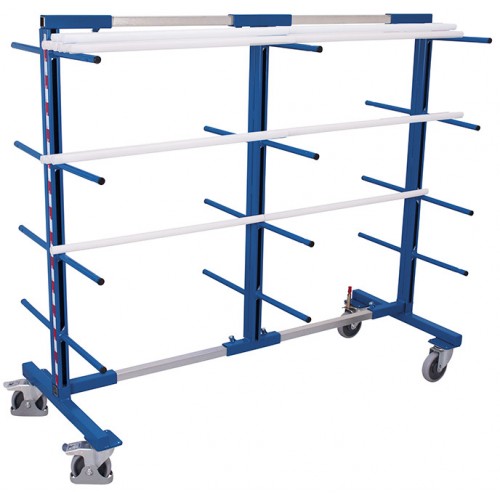 Chariot de rayonnage cantilever mobile double face