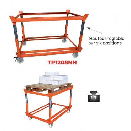 Rouleur de palette tractable ou mise sur train 1000 kg