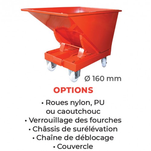 Benne auto basculante 320 à 2500 litres