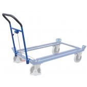 Barre de poussée mobile à chaîne d'attache chariot porte-palette bleu