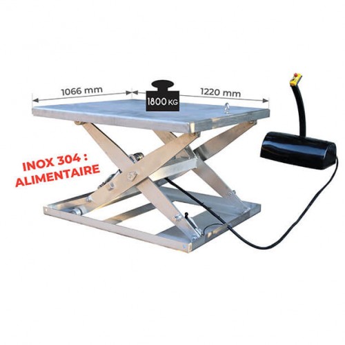 Table élévatrice électrique fixe en inox