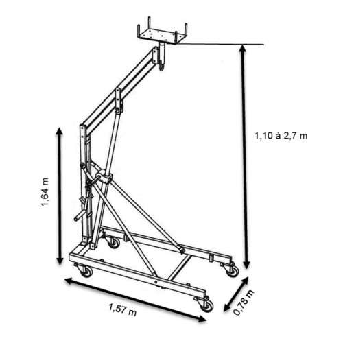 Lève poutre à crémaillère 600 kg