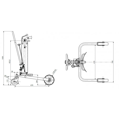 Chariot pour fût avec roue rotative