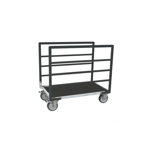 Chariot à 2 ridelles tube et tapis en caoutchouc - 500 kg