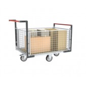 Chariot grillagé dossiers et ridelles rotation 360°