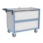Chariot conteneur avec couvercle en tôle galva 500 kg