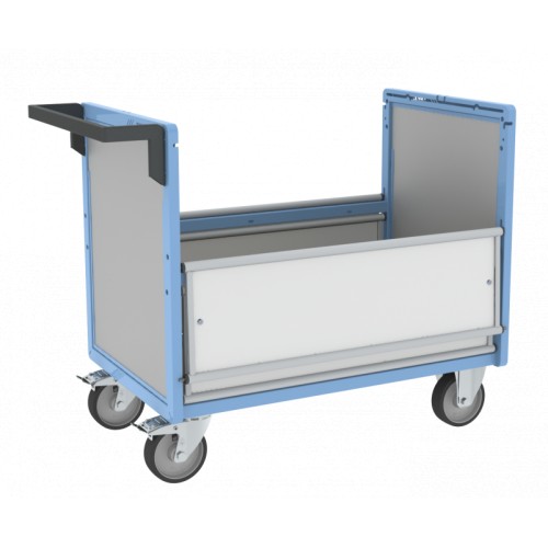 Chariot conteneur en tôle galva 500 kg