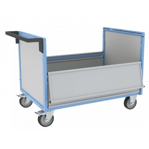 Chariot conteneur en tôle galva 500 kg