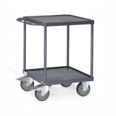 Chariot ESD 2 plateaux carr&eacute;s avec rebord