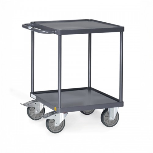 Chariot ESD 2 plateaux carr&eacute;s avec rebord