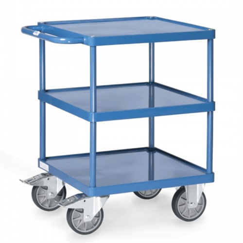 Servante 3 plateaux t&ocirc;l&eacute;s &agrave; rebord