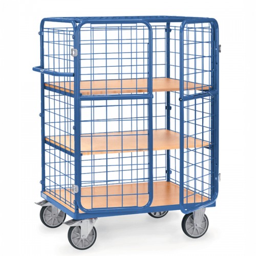 Chariot 3 plateaux &agrave; porte battantes