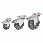 Roues pivotantes avec freins TPE-ESD