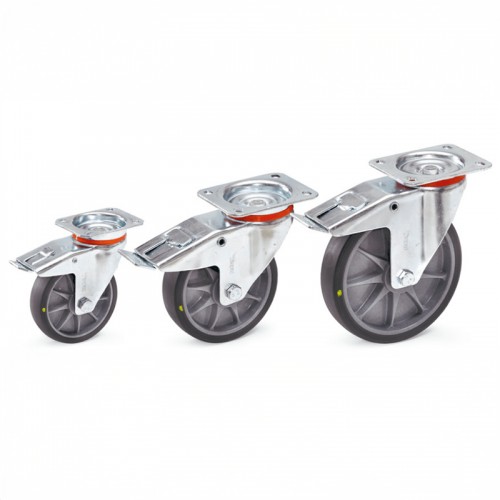Roues pivotantes avec freins TPE-ESD