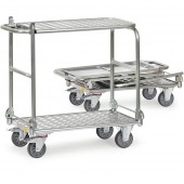 Chariot pliable ESD &agrave; plateaux en aluminium