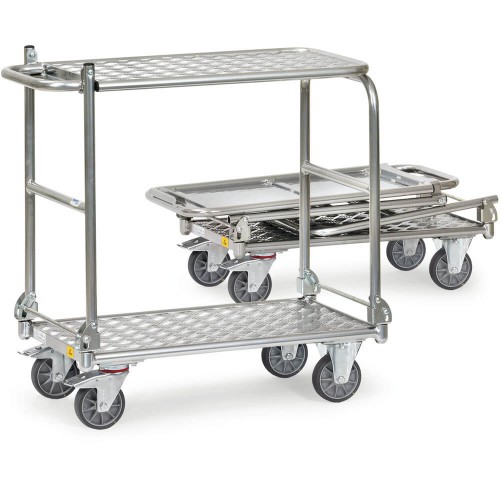 Chariot pliable ESD &agrave; plateaux en aluminium