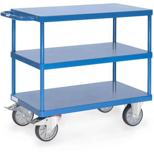 Chariot 3 plateaux &eacute;tanche t&ocirc;le d'acier