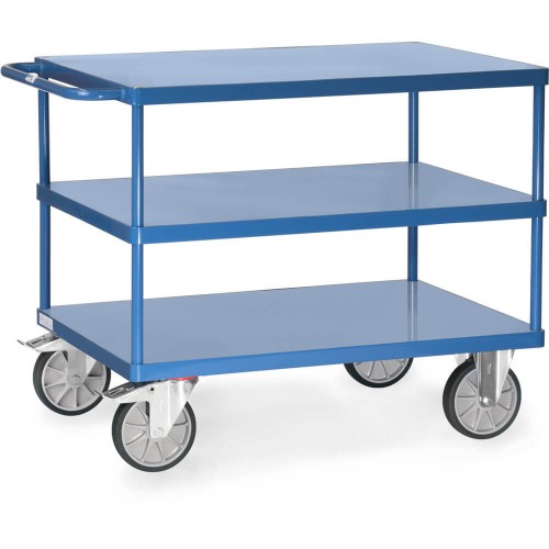 Chariot 3 plateaux &eacute;tanche t&ocirc;le d'acier