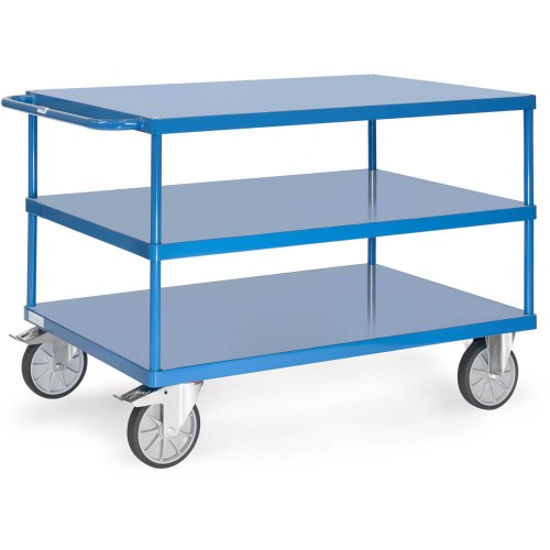 Chariot 3 plateaux &eacute;tanche t&ocirc;le d'acier
