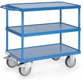 Chariot 3 plateaux &eacute;tanche &agrave; rebords