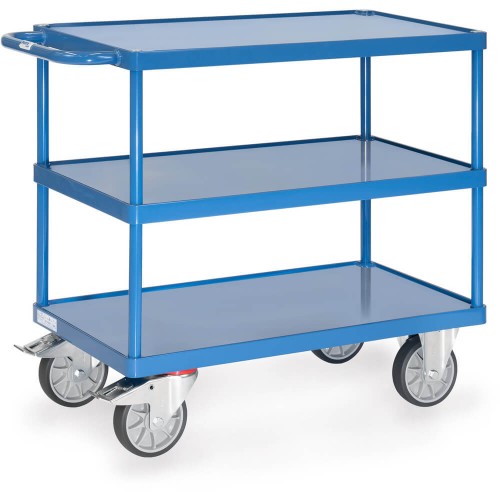 Chariot 3 plateaux &eacute;tanche &agrave; rebords