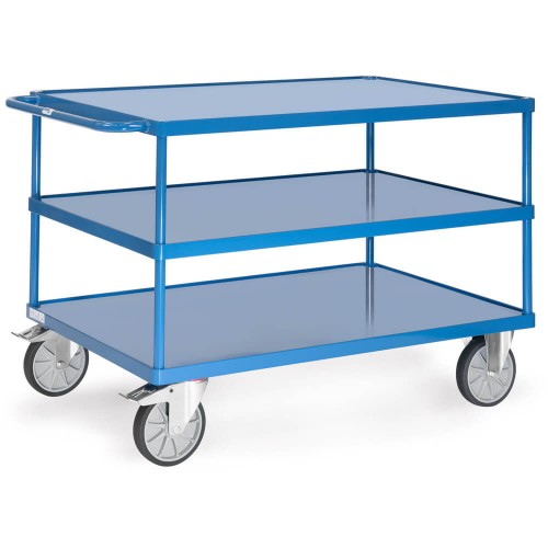 Chariot 3 plateaux &eacute;tanche &agrave; rebords