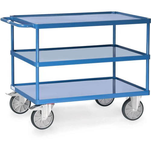 Chariot 3 plateaux &eacute;tanche &agrave; rebords