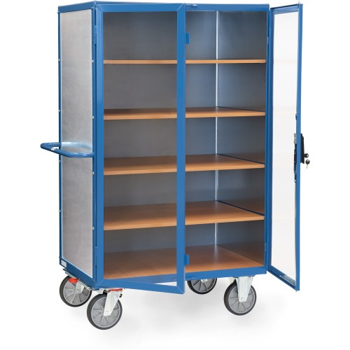 Chariot ferm&eacute; t&ocirc;l&eacute; avec portes transparentes
