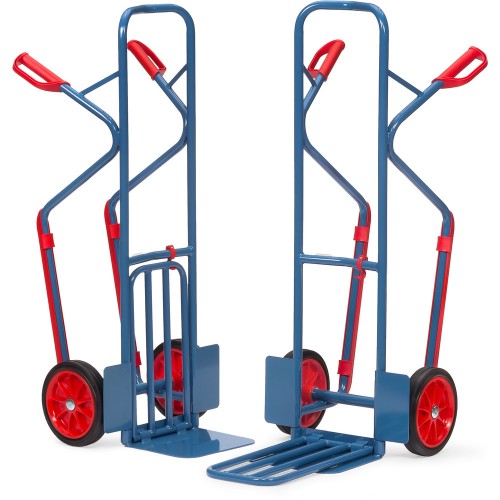 Diables acier &agrave; bavettes et patins amovibles de charge 300 kg