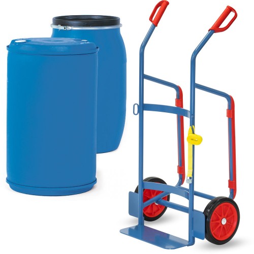 Diables pour tonneaux en plastique - Charge : 250 kg