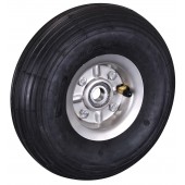 Roue pneumatique &agrave; rainure jante inox - 260 x 85 mm