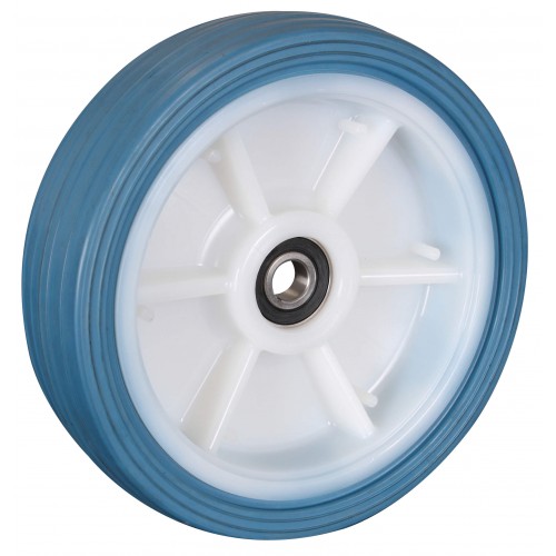 Roue caoutchouc plein bleue - 260 x 65 mm