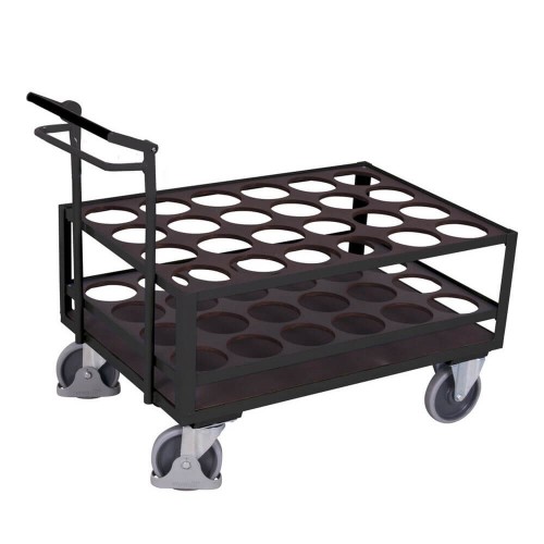 Chariot pour bouteilles avec syst&egrave;me de blocage et de d&eacute;blocage
