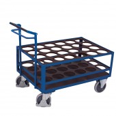 Chariot pour bouteilles avec syst&egrave;me de blocage et de d&eacute;blocage